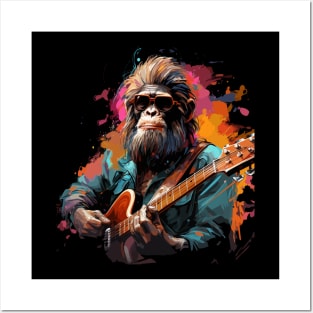 Monkey Playing Guitar Posters and Art